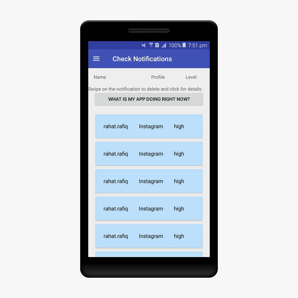 Android Phone with BullyAlert App Displayed